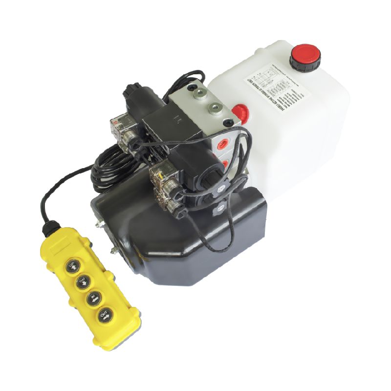DC 12V 1.6kw Copper Core Motor Hydraulic Power Unit 16MPa Double Acting With Four Button Remote Control