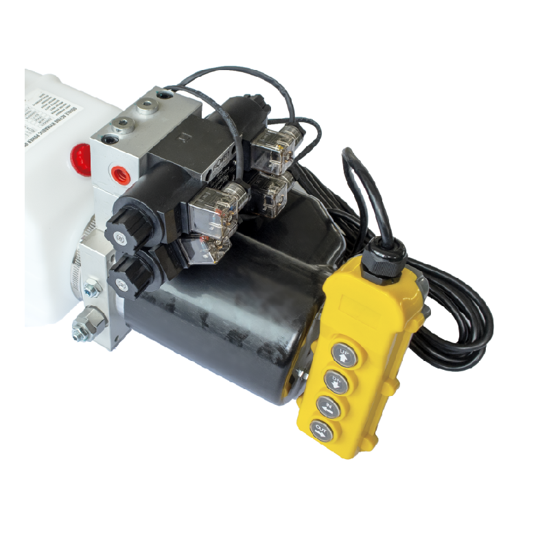 DC 12V 1.6kw Copper Core Motor Hydraulic Power Unit 16MPa Double Acting With Four Button Remote Control